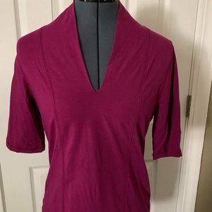 Rafaella, Fuchsia, Jersey Knit Top, Size M